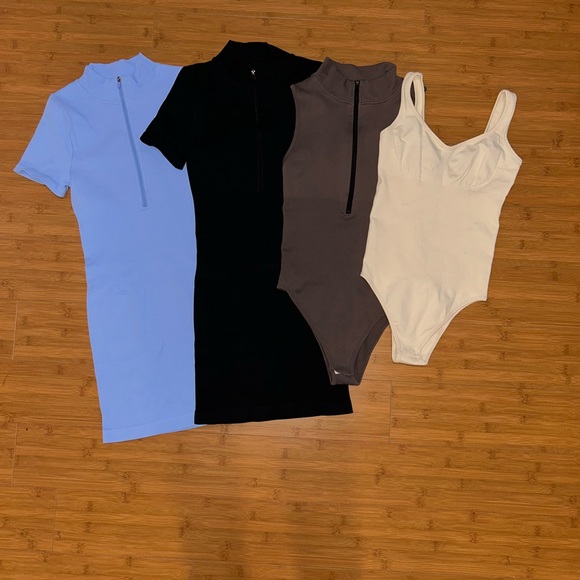 Dress and Bodysuit Bundle - Black, Cream, Blue, and Brown - Picture 2 of 4